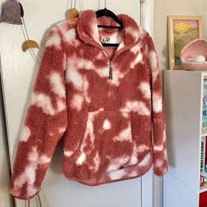 LIV Winter Sherpa Quarter Zip Pullover Withered Rose Small